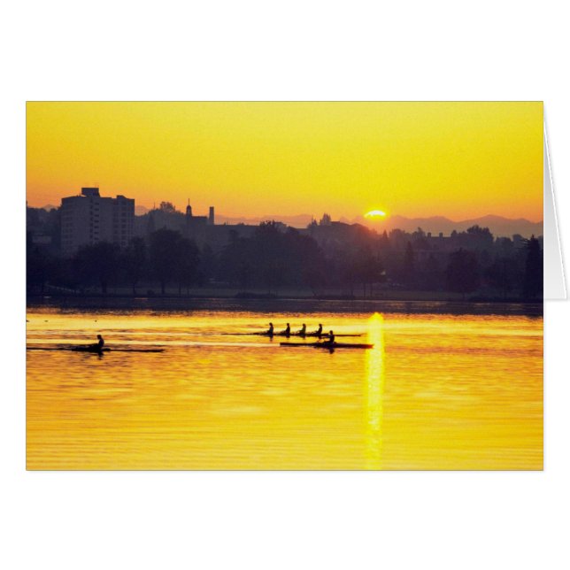 Rowing Training At Sunset (Front Horizontal)
