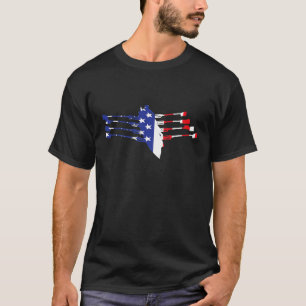 Rowing USA Flag American Inside Me  Boat Rower Kay T-Shirt