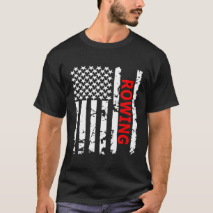 Rowing USA Flag For Americans T-Shirt
