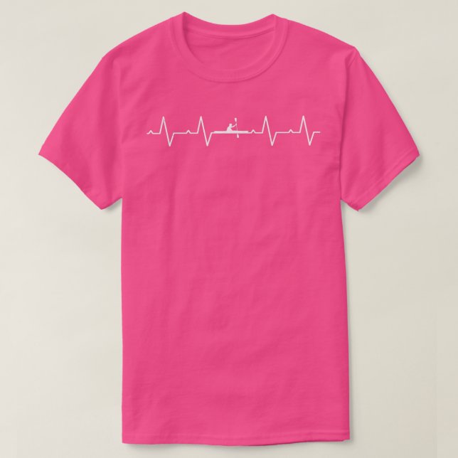 Rowing Water Sport Rower Rowing Boat Heartbeat T-Shirt (Design Front)