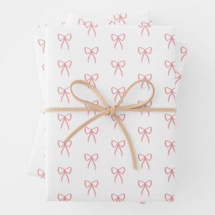 Rows of Bows Coquette in Light Pink Wrapping Paper