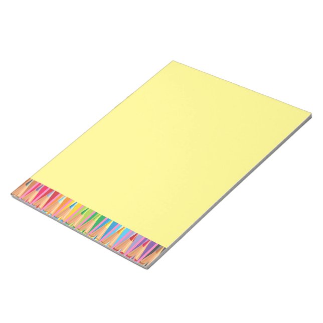 Rows of Coloured Pencils Notepad (Angled)
