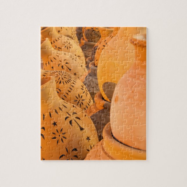 Rows of earthenware Pottery in Nizwa, Oman Jigsaw Puzzle (Vertical)