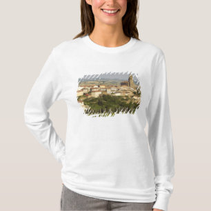 Rows of grape vines in the foreground frame the T-Shirt