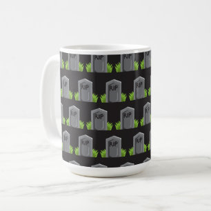 ROWS OF HALLOWEEN GRAVE STONES COFFEE MUG
