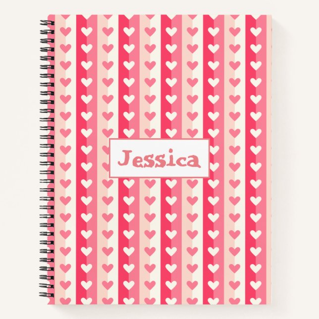 Rows of Hearts Notebook (Front)