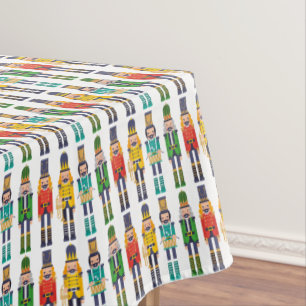 Rows of Modern Colorful Nutcrackers Tablecloth