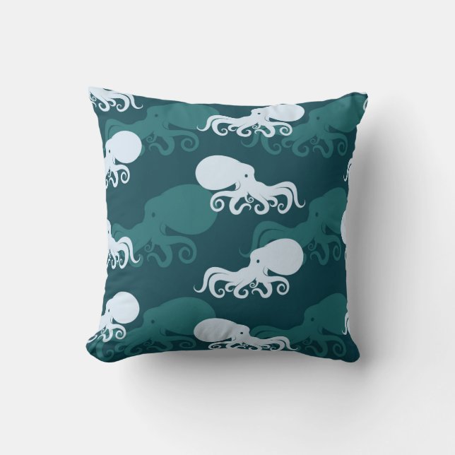 Rows Of Octopus Pattern Cushion (Front)