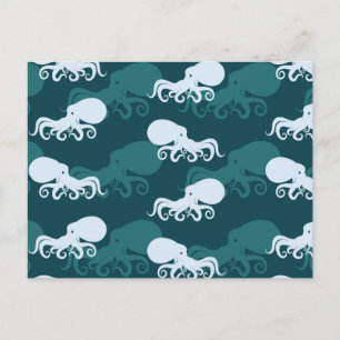 Rows Of Octopus Pattern Postcard