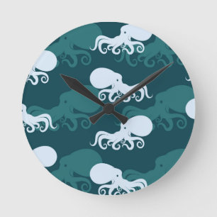 Rows Of Octopus Pattern Round Clock