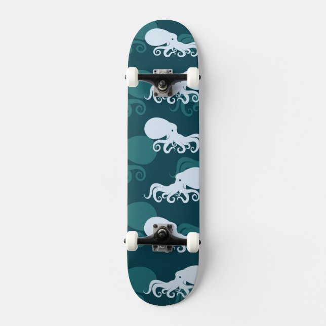 Rows Of Octopus Pattern Skateboard (Front)