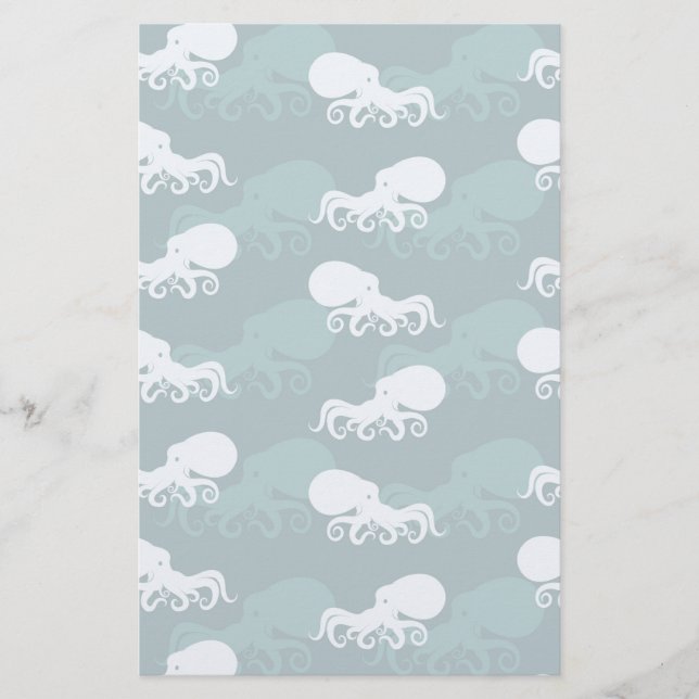 Rows Of Octopus Pattern Stationery (Front)
