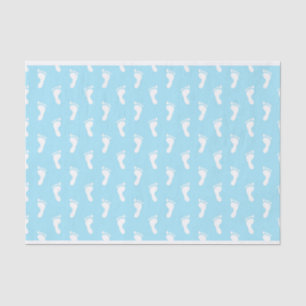 ROWS OF PASTEL BLUE BABY FEET TISSUE PAPER