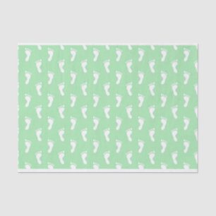 ROWS OF PASTEL GREEN BABY FEET TISSUE PAPER