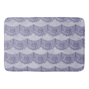 ROWS OF PASTEL PLUM PURPLE LACE LOOK PATTERNS BATH MAT