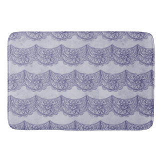 ROWS OF PASTEL PLUM PURPLE LACE LOOK PATTERNS BATH MAT