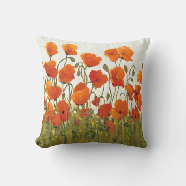 Rows of Poppies I Cushion (Front)