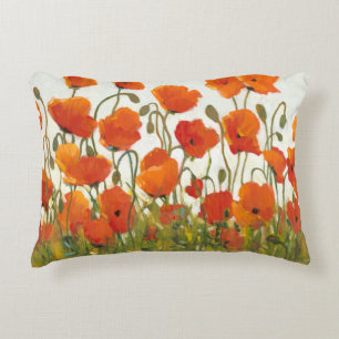 Rows of Poppies I Decorative Cushion