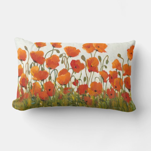 Rows of Poppies I Lumbar Cushion (Front)