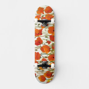 Rows of Poppies I Skateboard