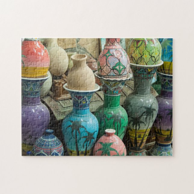 Rows of Pottery in Nizwa, Oman Jigsaw Puzzle (Horizontal)