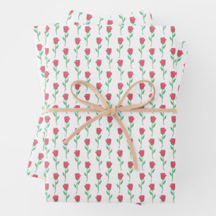 Rows of Roses Valentine’s Day Wrapping Paper Sheet