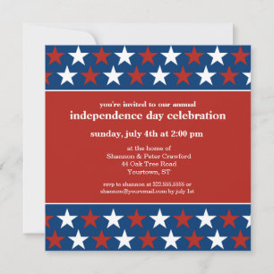 Rows of Stars Independence Day invitation