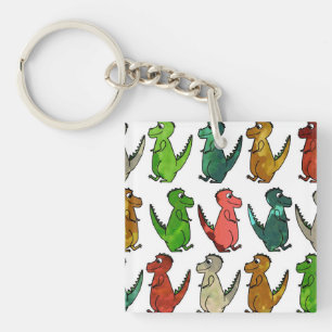 Rows of T-Rex Acrylic Keychain