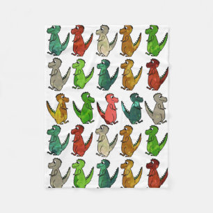 Rows of T-Rex Fleece Blanket