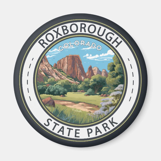 Roxborough State Park Colorado Badge Magnet (Front)