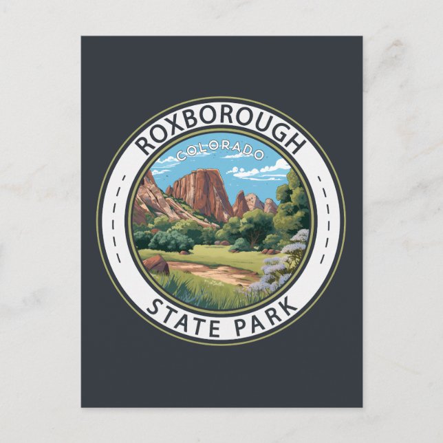 Roxborough State Park Colorado Badge Postcard (Front)