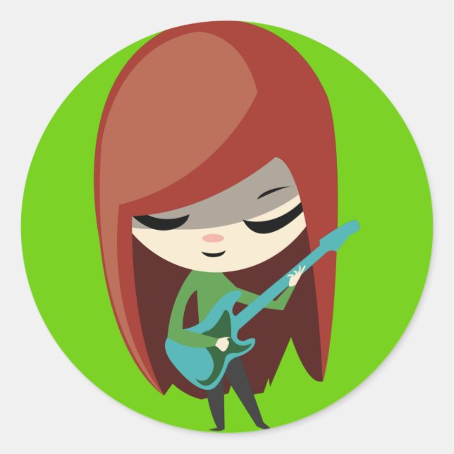 Roxie Rockstar Classic Round Sticker (Front)