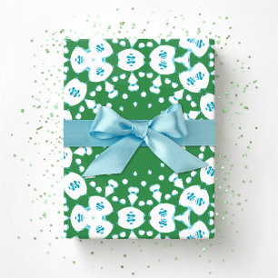 Roxy Jaguar Links in Green and Aqua Wrapping Paper