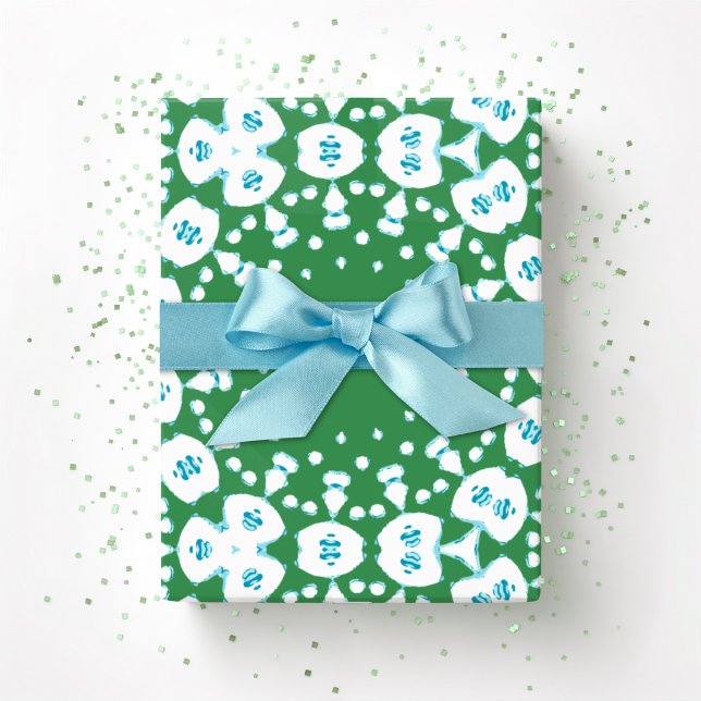 Roxy Jaguar Links in Green and Aqua Wrapping Paper (Creator Uploaded)