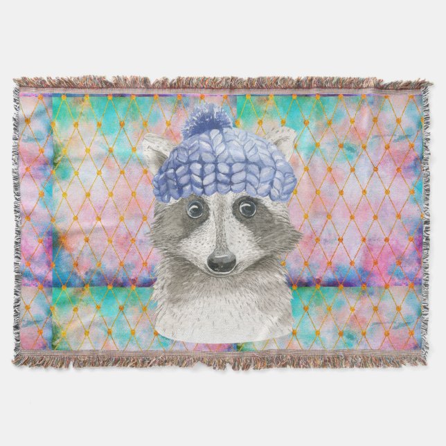 Roxy Racoon Throw Blanket (Front)