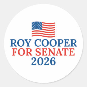 Roy Cooper for Senate 2026 Election Classic Round Sticker