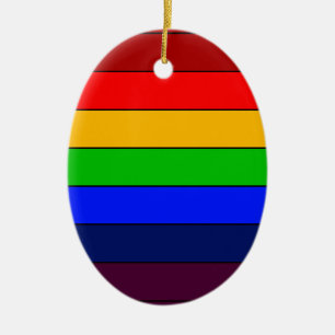 ROY G BIV Rainbow Ceramic Ornament