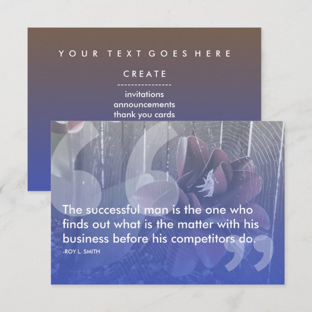 roy l smith success quote invitation (Front/Back)