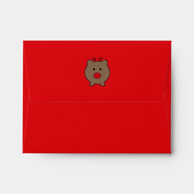 Roy the Christmas Pig ~ Funny Envelopes (Back (Top Flap))