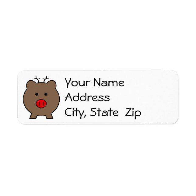 Roy the Christmas Pig Return Address Label (Front)