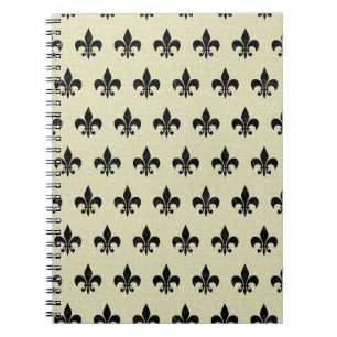 ROYAL1 BLACK MARBLE & BEIGE LINEN NOTEBOOK