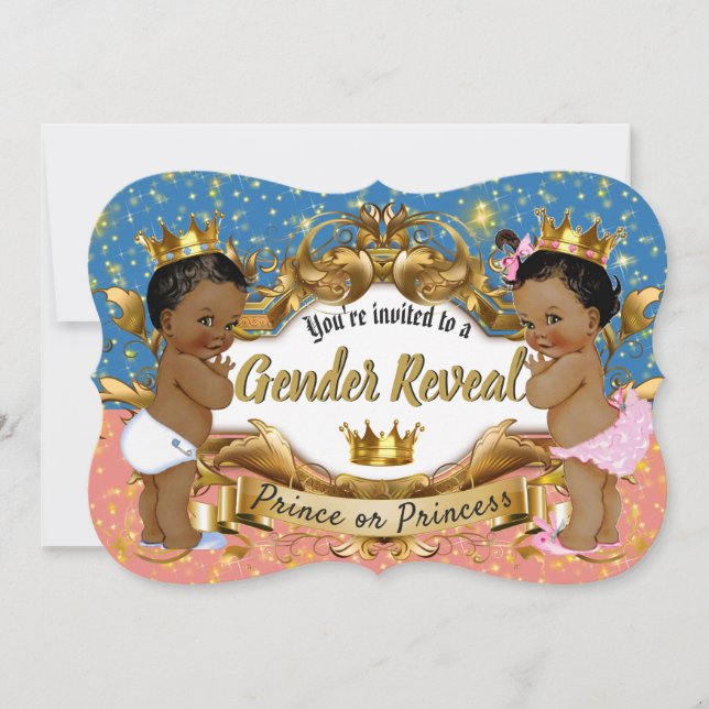 Royal African Gender Reveal Baby Shower Invitation (Front)