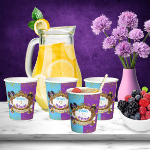 Royal African Gender Reveal Purple & Blue Paper Cups