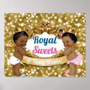 Royal African Gender Reveal Sweets & Treats Sign