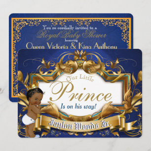 Royal African Prince Fancy Royal Blue and Gold Inv Invitation