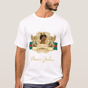 Royal African Prince Green & Red Baby Shower T-Shirt