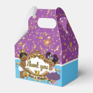 Royal African Prince or Princess Purple Blue Gold Favour Box