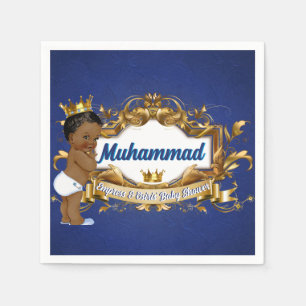 Royal African Prince Royal Baby Shower   Birthday Napkin