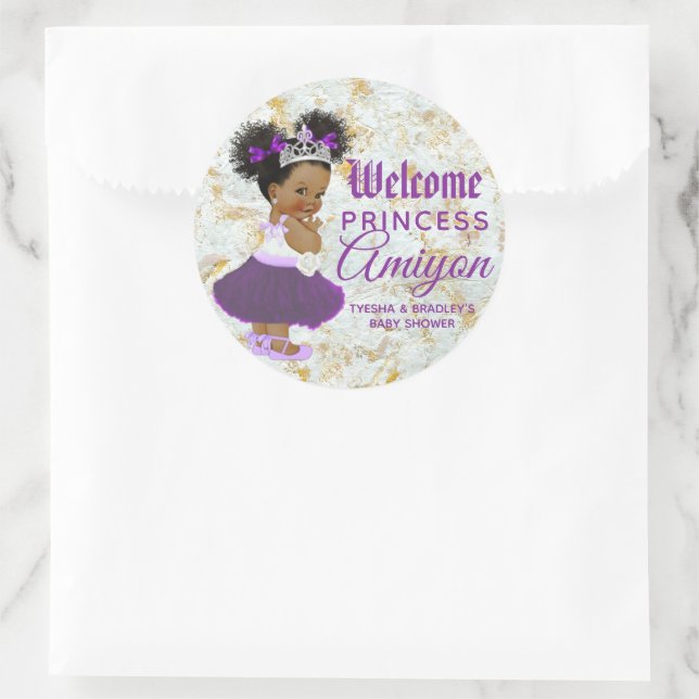Royal African Purple Princess Classic Round Sticke Sticker (Bag)