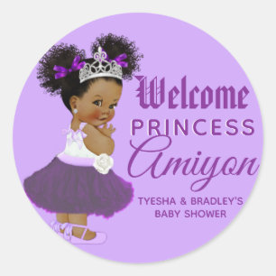 Royal African Purple Princess Classic Round Sticker